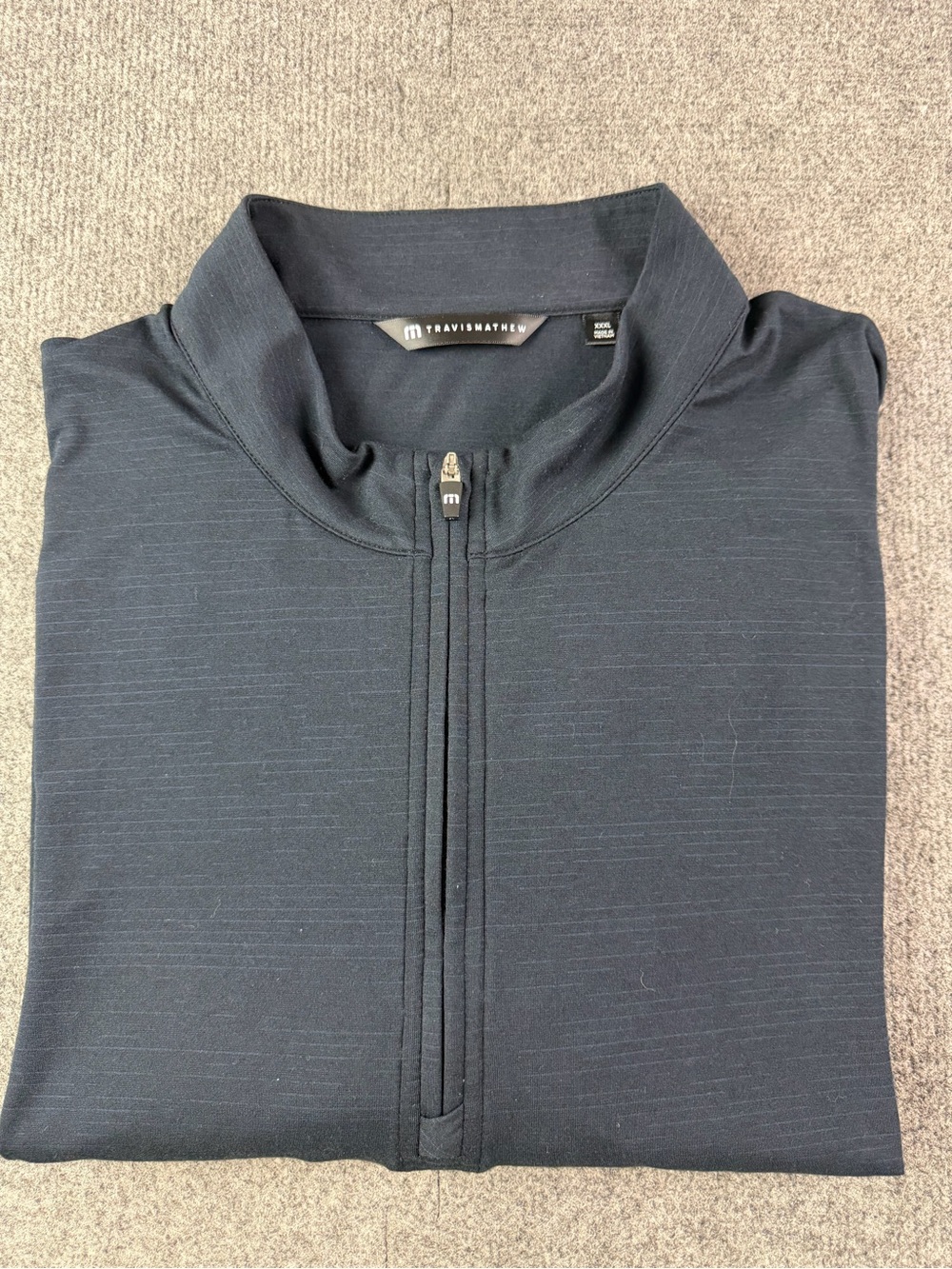 Travis Mathew Mens Polyester/Cotton Blend 1/4 Zip Golf Sweatshirt Size 3XL Black